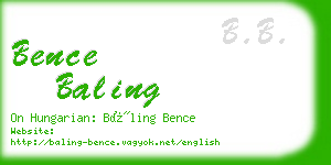 bence baling business card